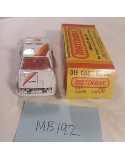 Matchbox Superfast #9 - Fiat Abarth - 1982 Lesney England - NOS - Mint in Box