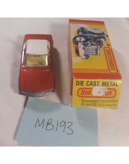 Matchbox Superfast #6 - Mercedes Convertible 350SL - 1973 Lesney Products - Made in England - NOS - Mint in Box