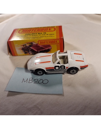 Matchbox Superfast #40 - Chevrolet Corvette T Roof - Made in England - 1979 Lesney Products - NOS - Mint in Box